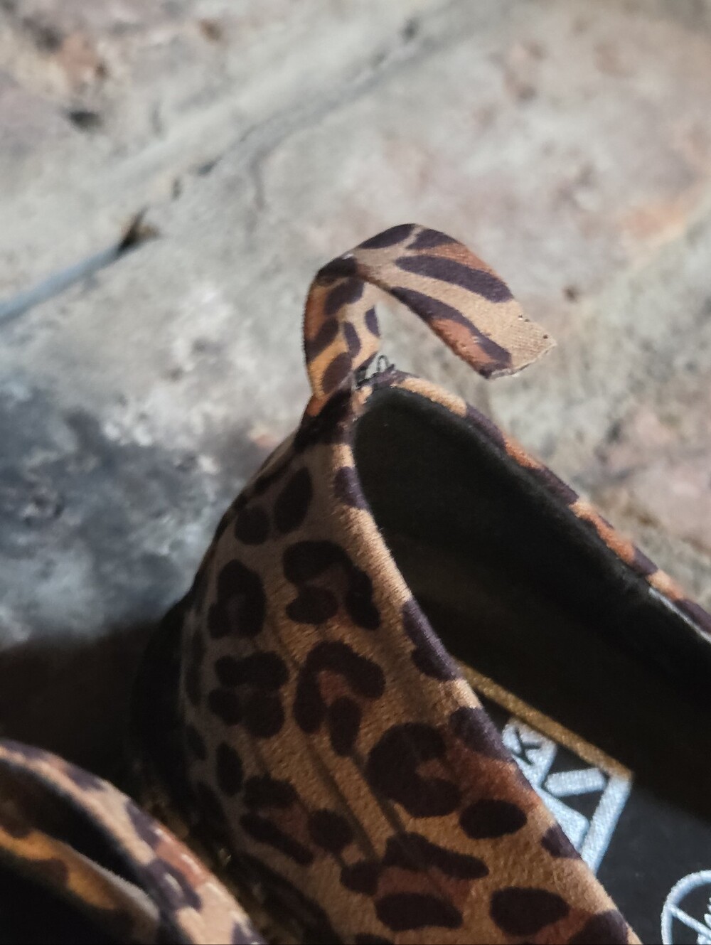 T.U.K. Footwear Leopard Pointed Ballet Ankle Strap Creeper FOR REPAIR - DAMAGED - Picture 7 of 10